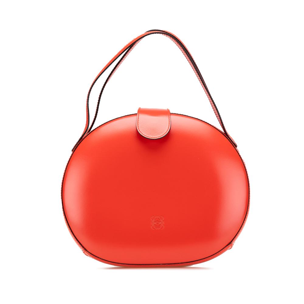Loewe B LOEWE Red Calf Leather Anagram Round Handbag Spain