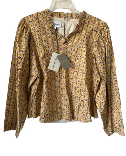 Anthropologie Kate Sheridan for Antropologie tailored mustard flower top