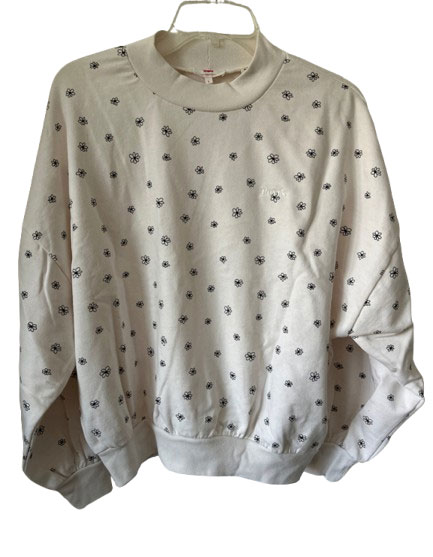 Levi's Beigefarbenes Sweatshirt mit kleinen schwarzen Blumen