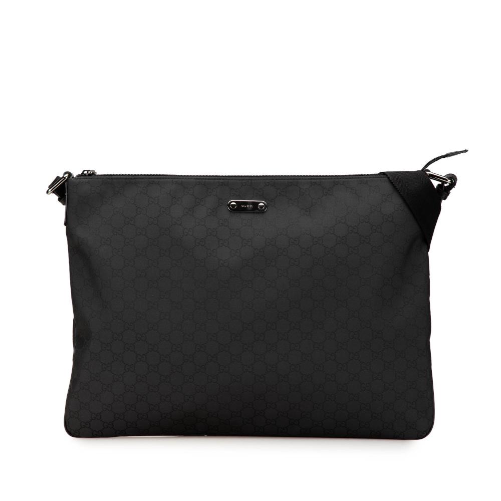 Gucci B Gucci Black Nylon Fabric GG Crossbody Italy