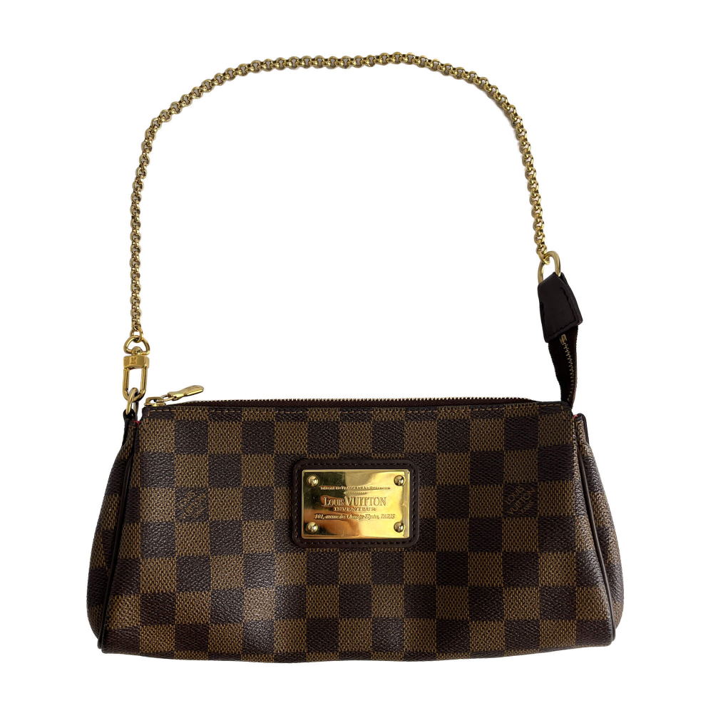 Louis Vuitton Eva Canvas Pouch Clutch Damier Ebene