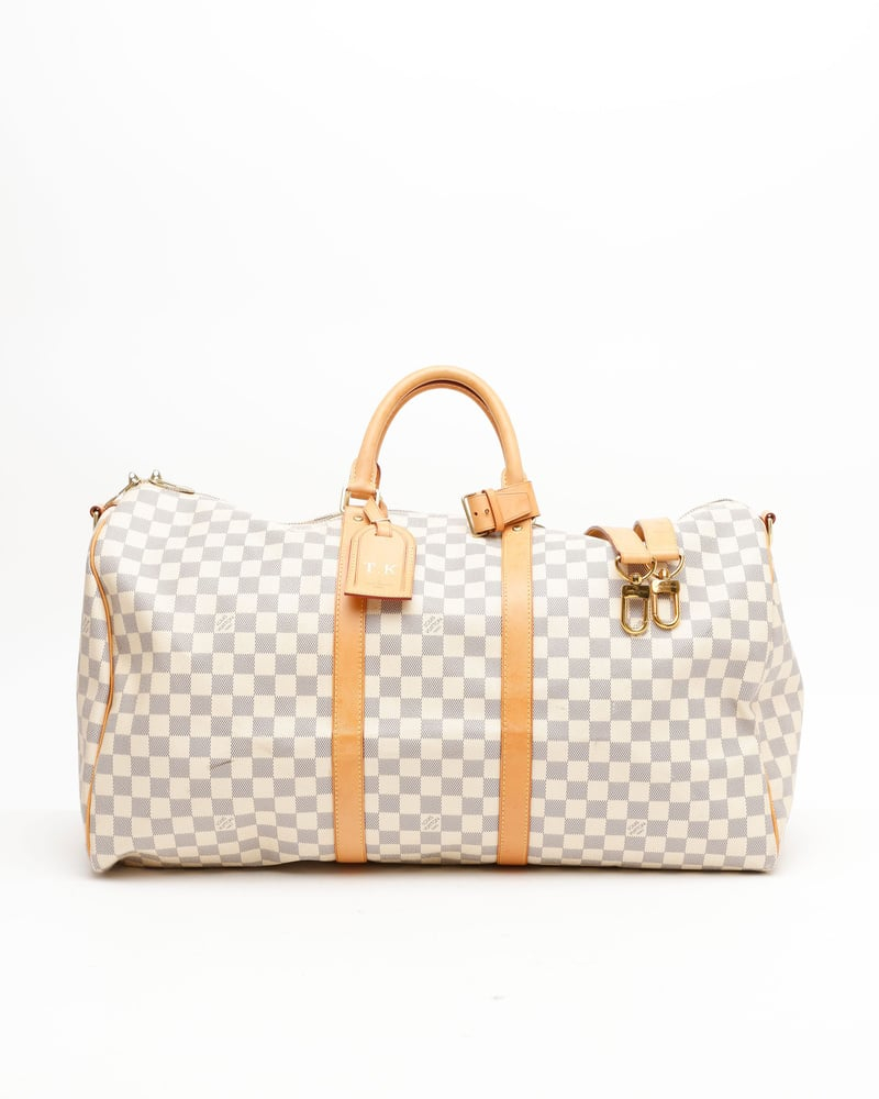 Louis Vuitton Damier Azur Keepall Bandoulière 55 Weekend Bag