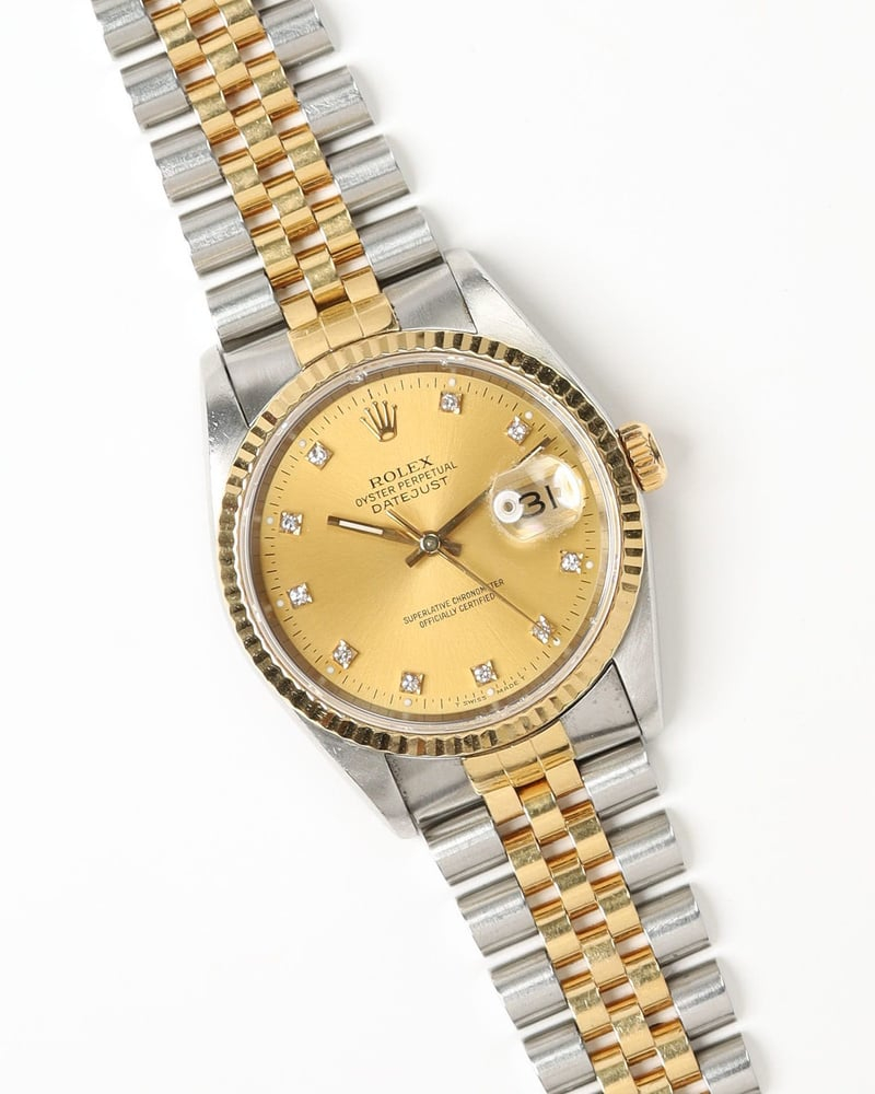 Rolex Datejust 36mm Ref 16233 Diamond Dial 1992 Watch