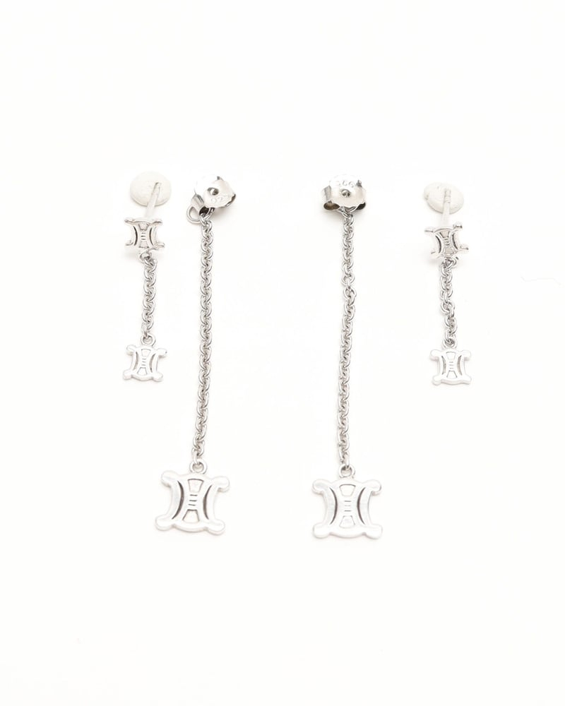 Celine Céline Triomphe Dangling Studs Earrings