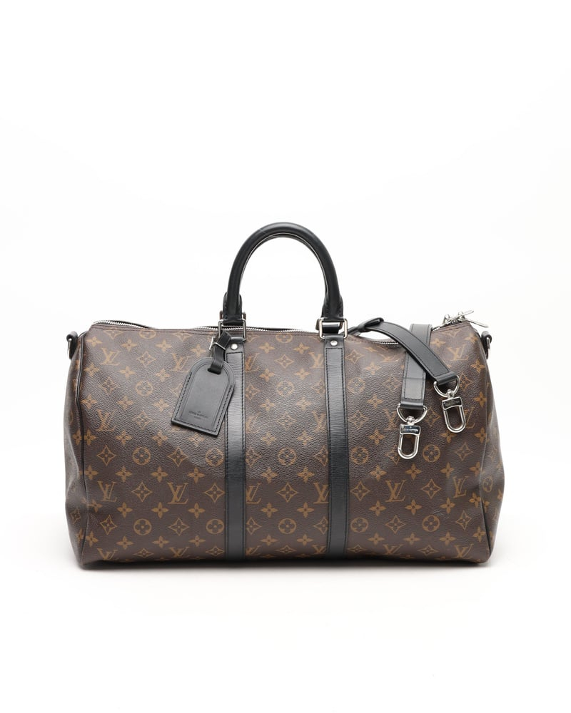 Louis Vuitton Monogram Macassar Keepall Bandoulière 45 Weekend Bag