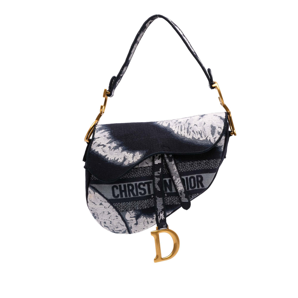 Christian Dior Saddle Canvas Saddle Handbag No Strap Black