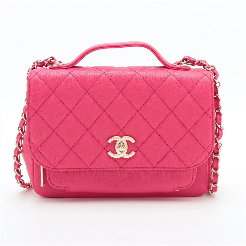 Chanel Affinity Small Quilted Caviar Leather Bag Pink