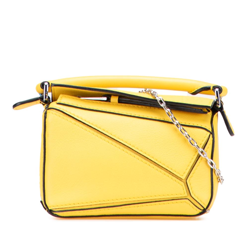 Loewe AB LOEWE Yellow Calf Leather Nano skin Puzzle Satchel Spain