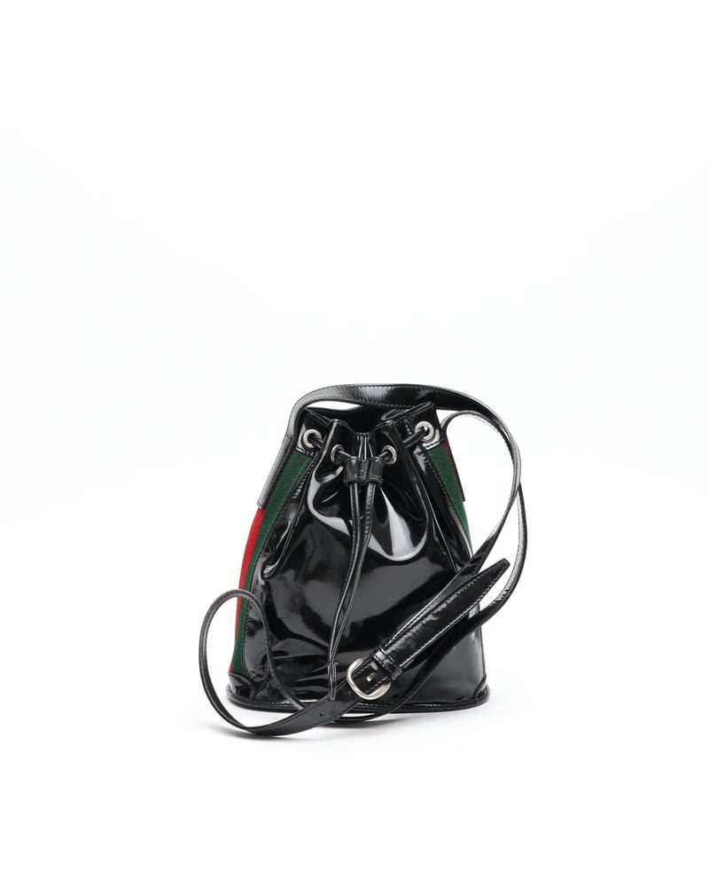 Gucci Web Patent Bucket Bag