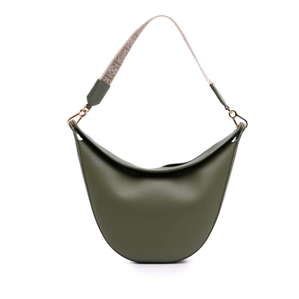 Loewe AB LOEWE Green Dark Green Calf Leather Small Luna Hobo Spain