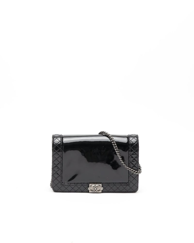 Chanel Boy Patent Wallet On Chain Bag