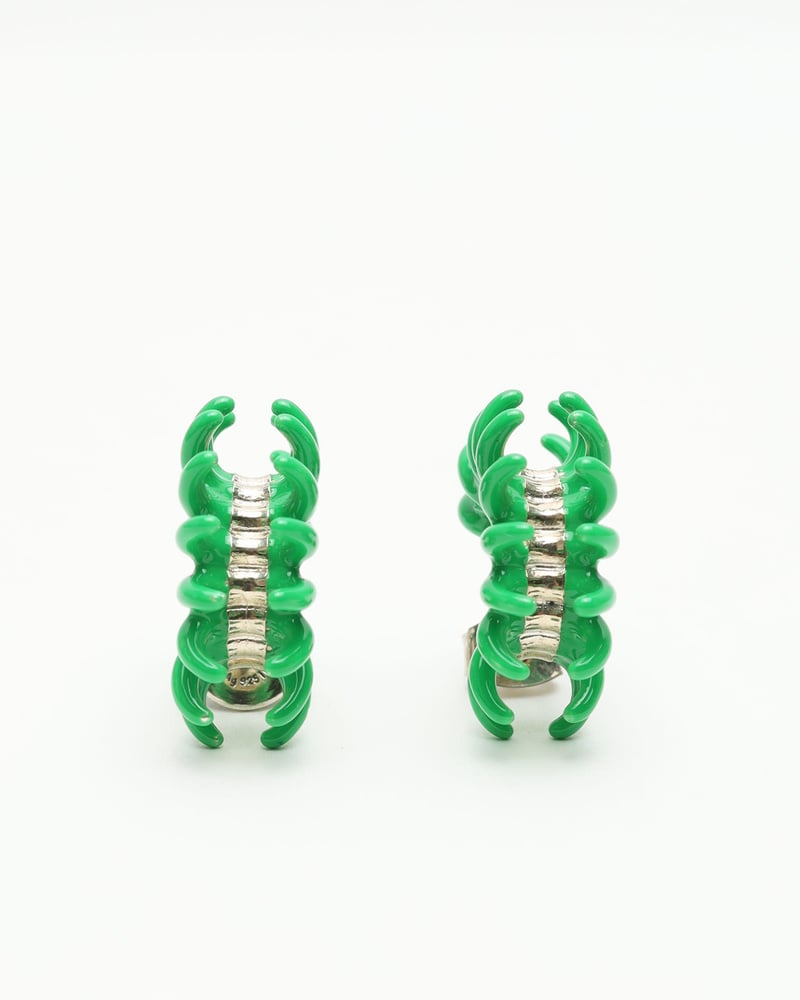 Bottega Veneta Spine Hoop Earrings Enamel Earrings