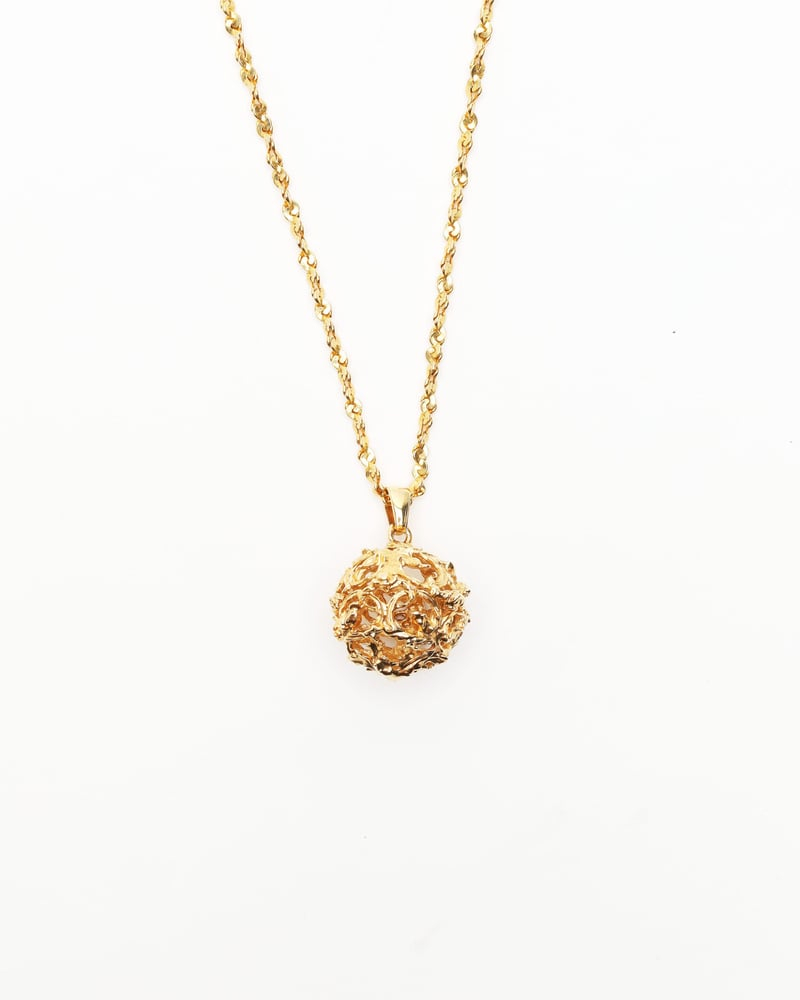 Saint Laurent Long Gold Ball Necklace