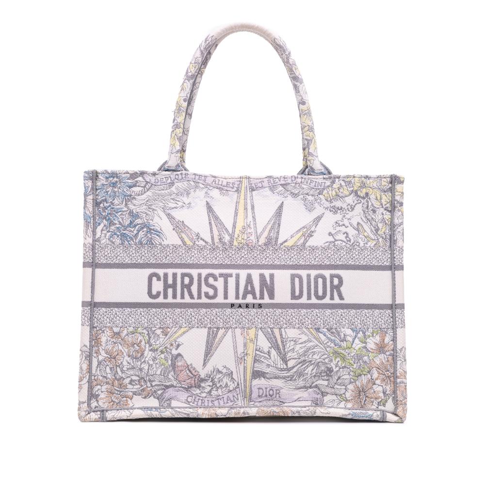 Christian Dior B Dior Purple Light Purple Canvas Fabric Medium Reve d Infini Book Tote Italy