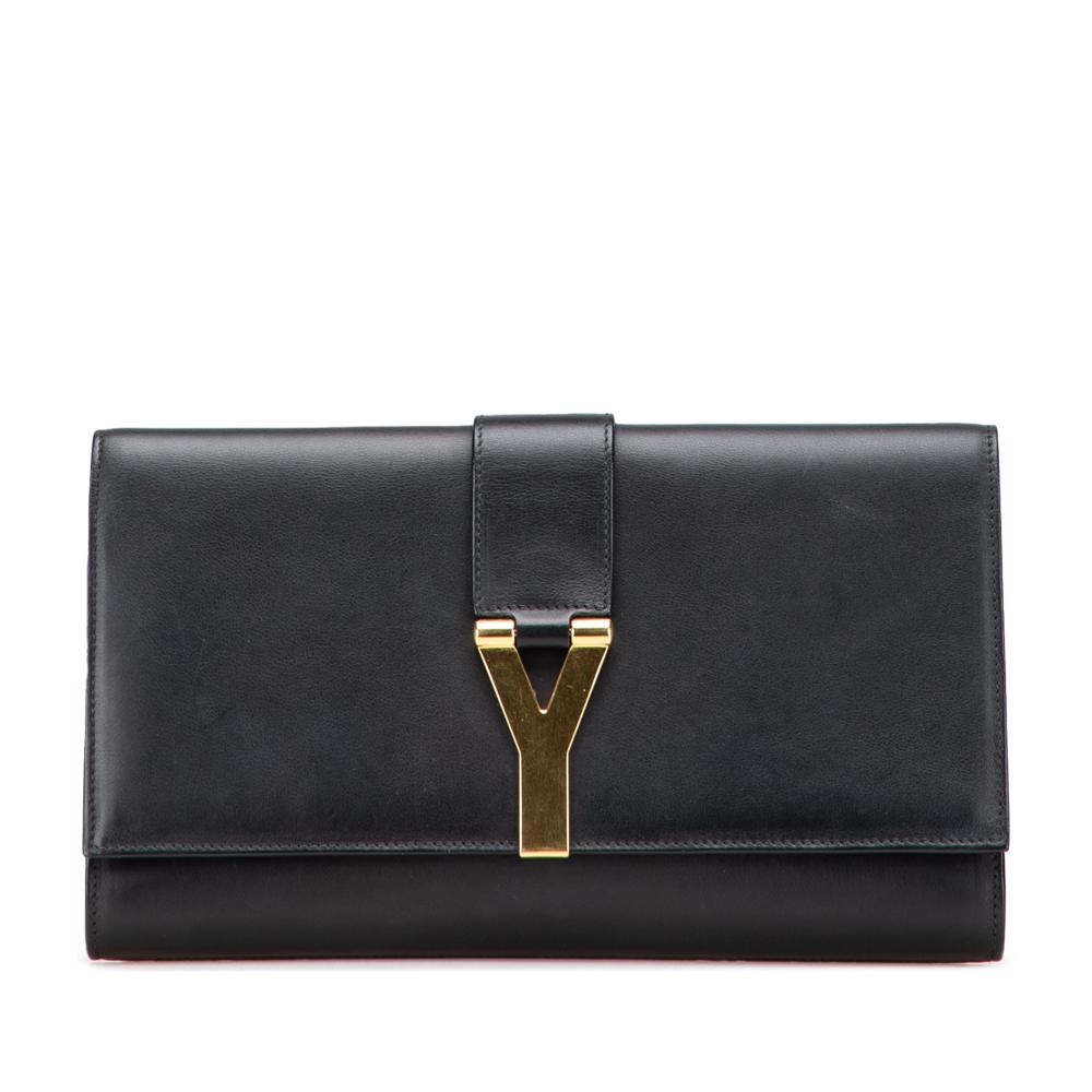 Saint Laurent B Saint Laurent Black Calf Leather Ligne Y Clutch Italy