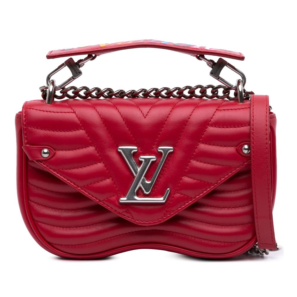 Louis Vuitton AB Louis Vuitton Red Calf Leather New Wave Chain Bag PM Italy