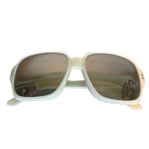 Celine White frame, silver mirror sunglasses