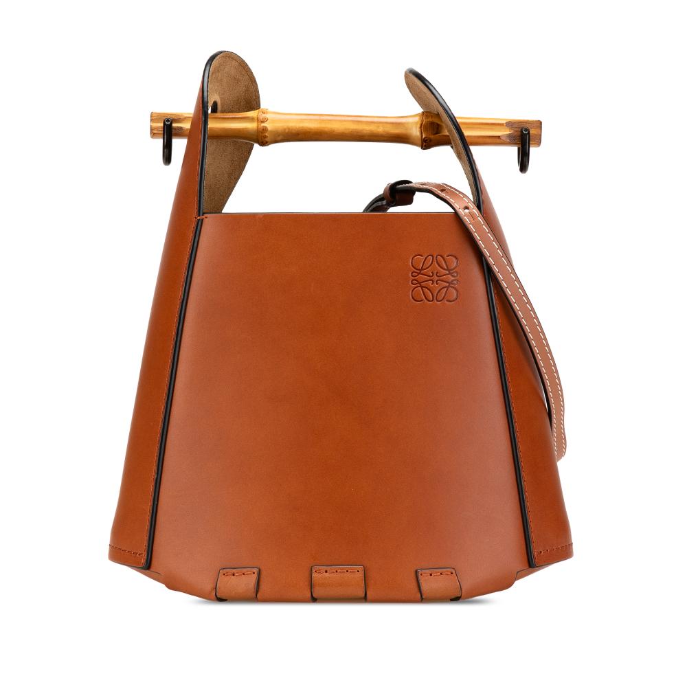 Loewe B LOEWE Brown Calf Leather skin Bamboo Bucket Bag Spain