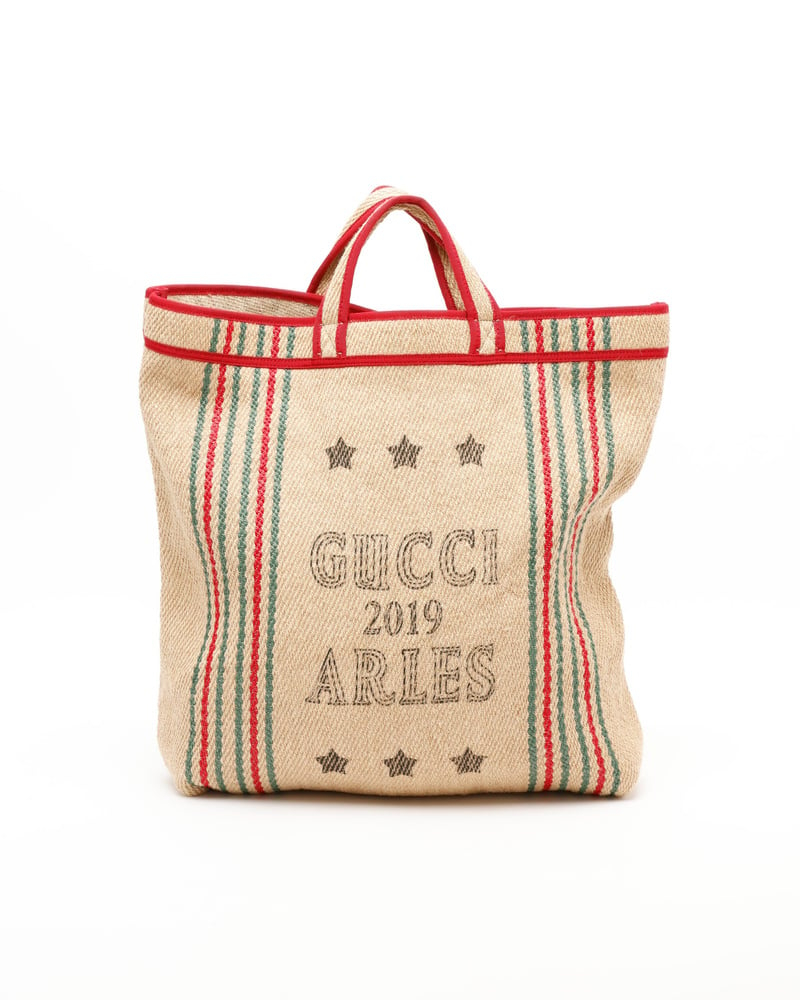 Gucci Arles Raffia Tote Bag