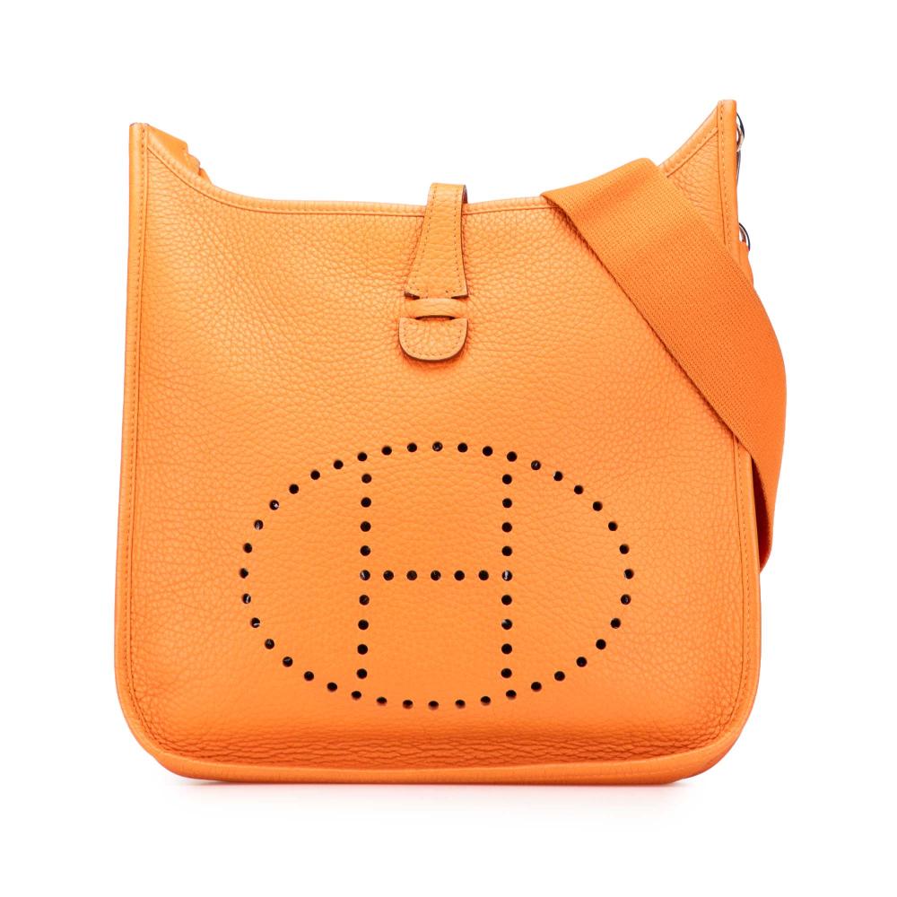 Hermès B Hermès Orange Calf Leather Clemence Evelyne III PM France