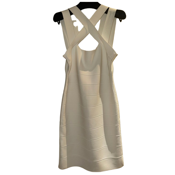 Herve Leger MINI-SYMBOLKLEID MIT KREUZAUSSCHNITT