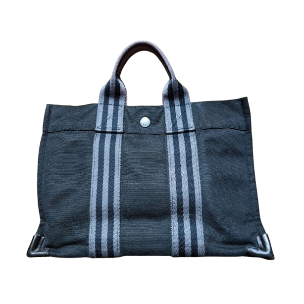 Hermès Kleine Tasche-Tasche-Tote Bag aus schwarzem Canvas