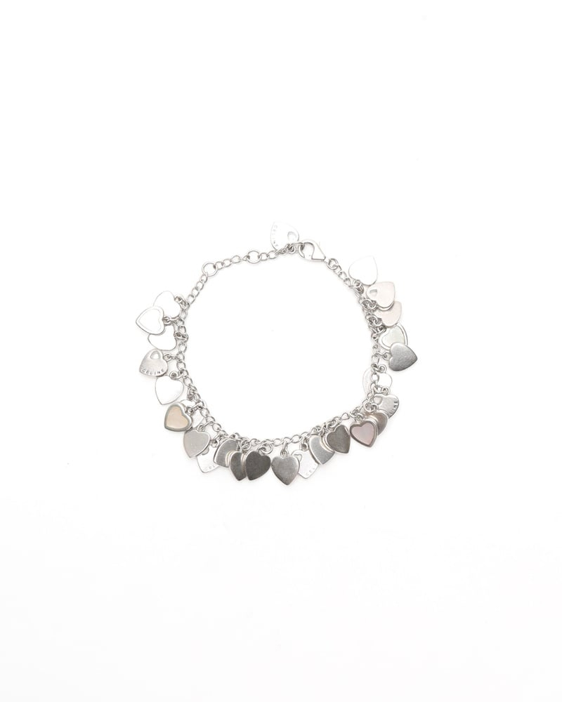 Celine Céline Silver Heart Charm Bracelet