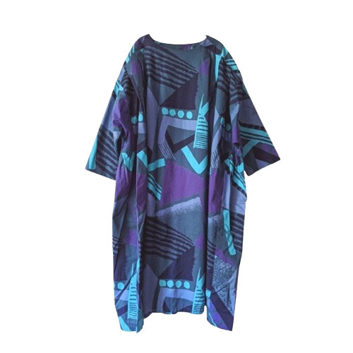 Marimekko Sumptuous blue print hostess dress M → XXL