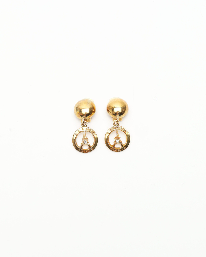 Celine Céline Eiffel Tower Clip-on Earrings