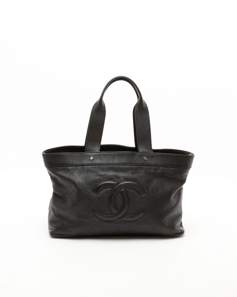 Chanel CC Caviar Perforated Tote Bag