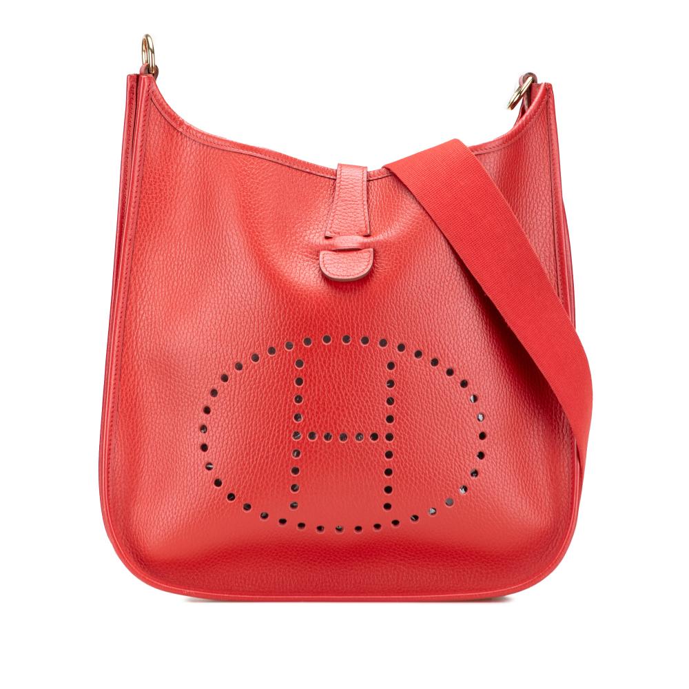 Hermès B Hermès Red Calf Leather Clemence Evelyne I 33 France