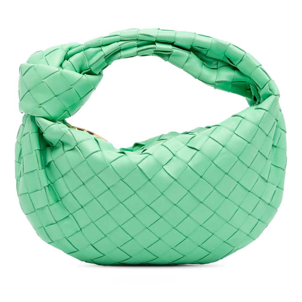 Bottega Veneta B Bottega Veneta Green Mint Nappa Leather Leather Mini Nappa Intrecciato Jodie Italy