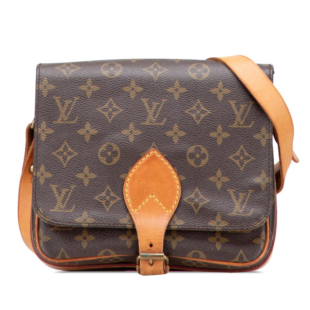 Louis Vuitton B Louis Vuitton Brown Monogram Canvas Canvas Monogram Cartouchiere MM France
