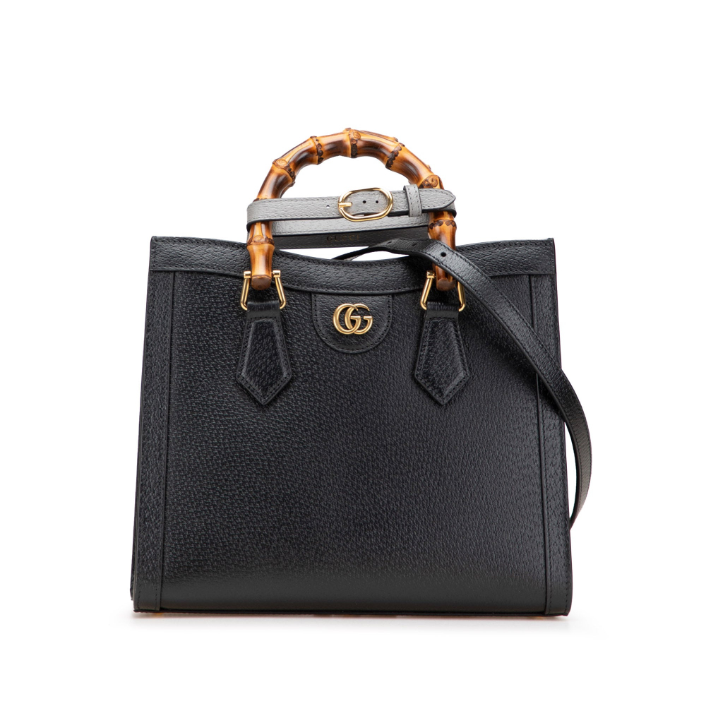 Gucci Diana Small Leather Tote Handbag Black