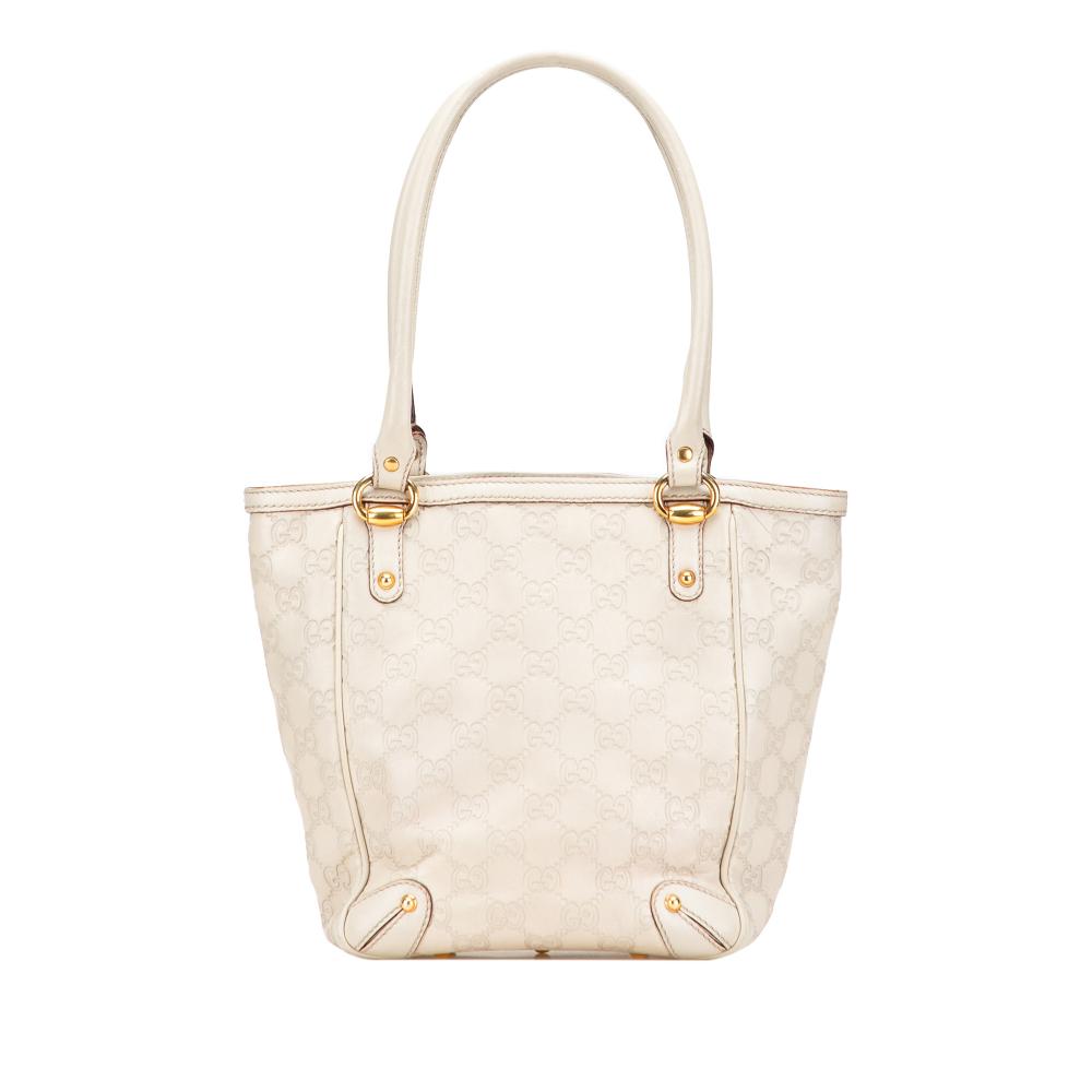 Gucci B Gucci Brown Light Beige Calf Leather Guccissima Tote Italy