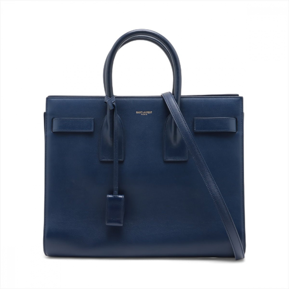 Saint Laurent Sac De Jour Small Leather Tote Handbag Blue