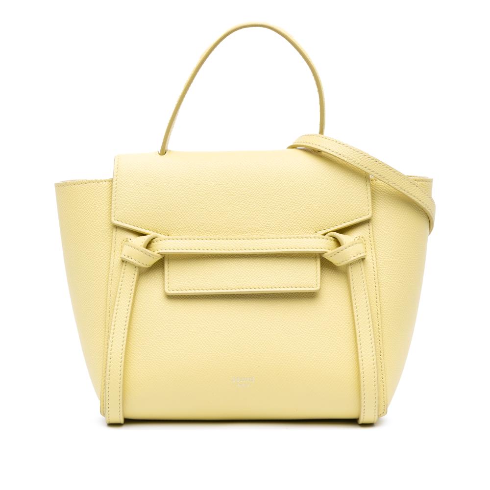 Celine B Celine Yellow Calf Leather Nano Grained skin Belt Bag Italy