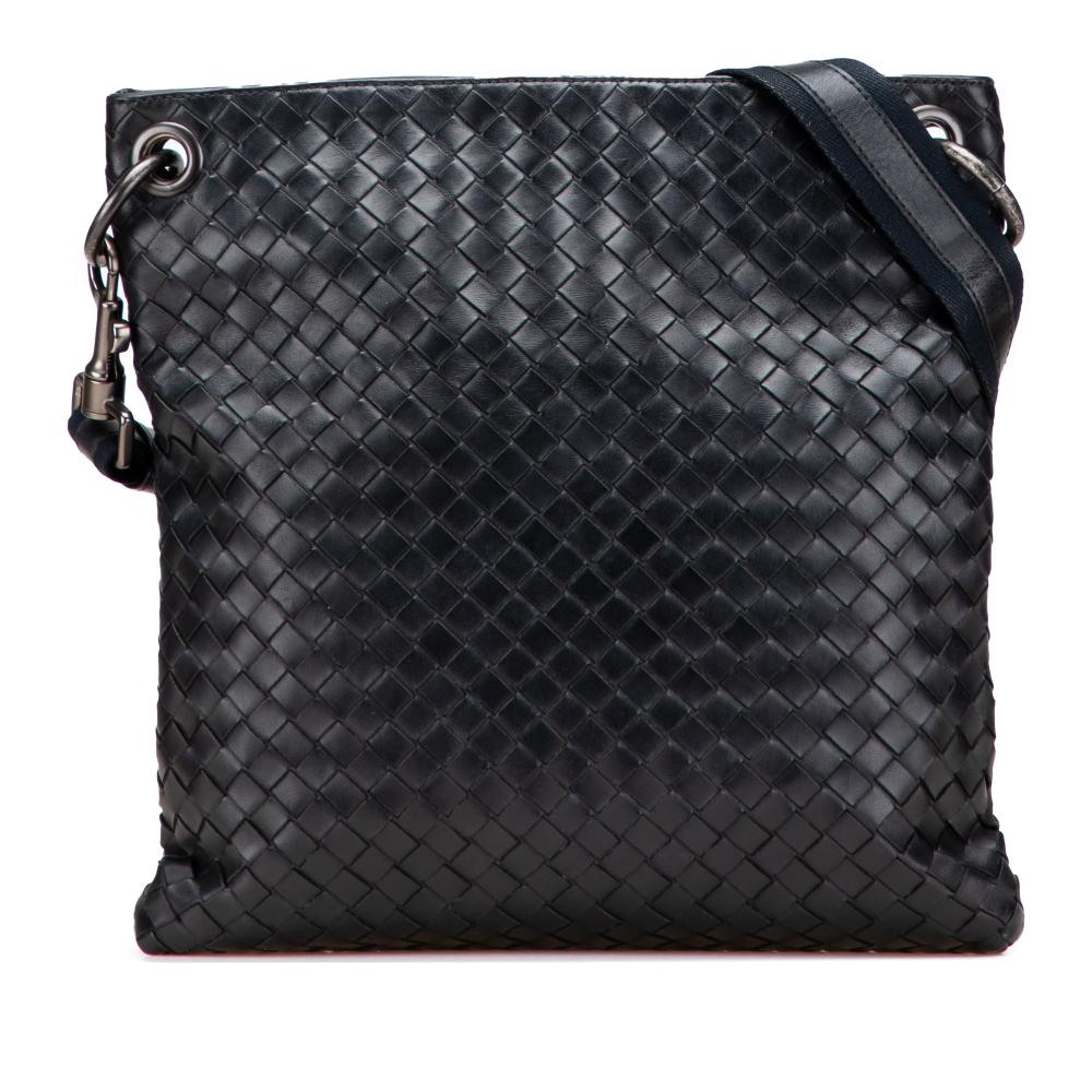 Bottega Veneta B Bottega Veneta Black Nappa Leather Leather Nappa Intrecciato VN Crossbody Italy