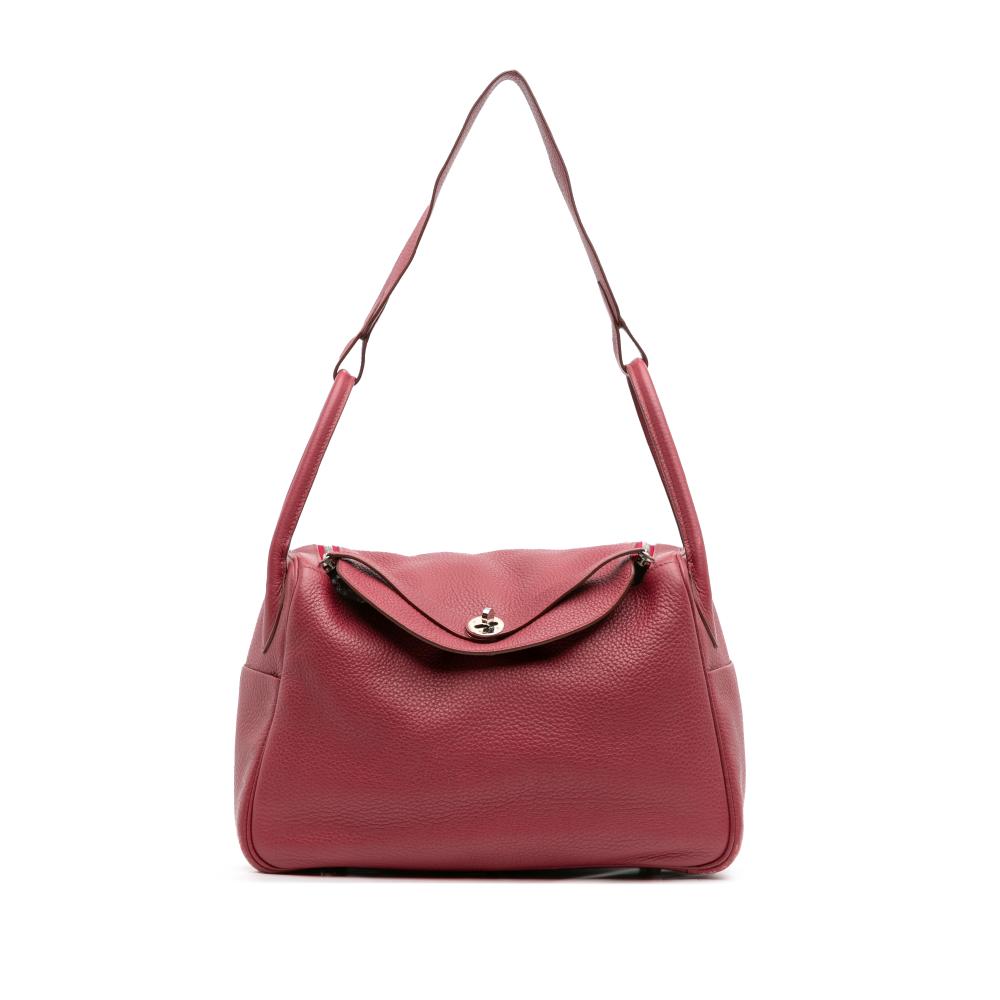 Hermès B Hermès Red Dark Red Calf Leather Clemence Lindy 34 France