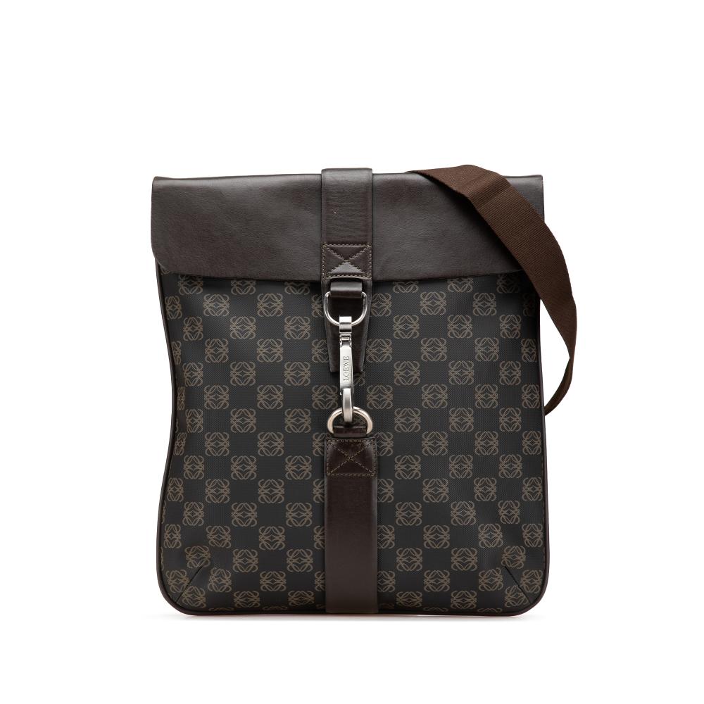 Loewe B LOEWE Brown Dark Brown Coated Canvas Fabric Anagram Crossbody China