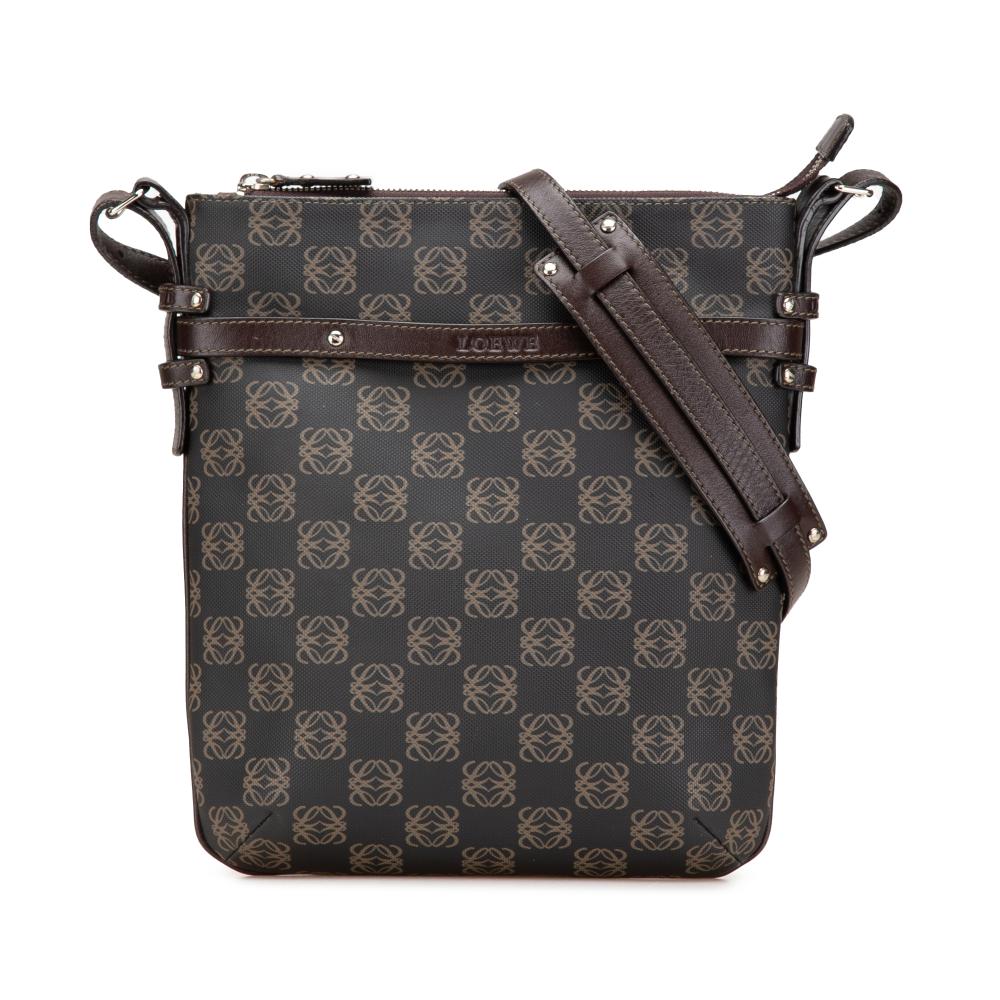 Loewe B LOEWE Brown Dark Brown Coated Canvas Fabric Anagram Crossbody China
