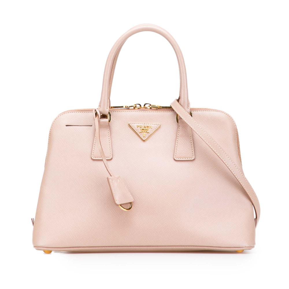 Prada B Prada Pink Light Pink Saffiano Leather Medium Lux Promenade Satchel India