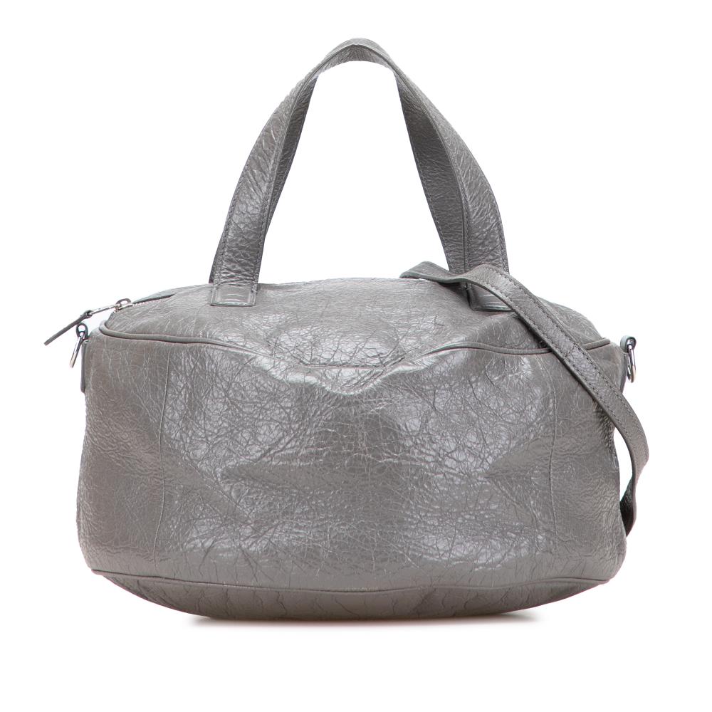 Balenciaga AB Balenciaga Gray Calf Leather Arena Air Hobo Italy