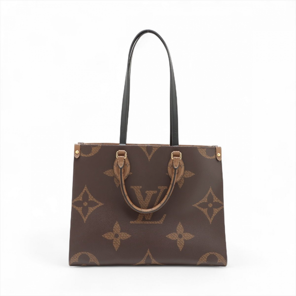 Louis Vuitton Onthego MM Canvas Monogram Giant Shopper Handbag Monogram Reverse
