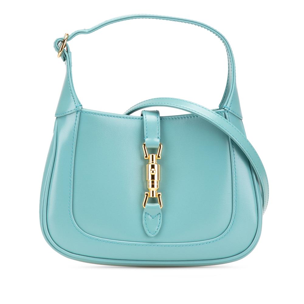 Gucci AB Gucci Blue Turquoise Calf Leather Mini skin Jackie 1961 Crossbody Italy