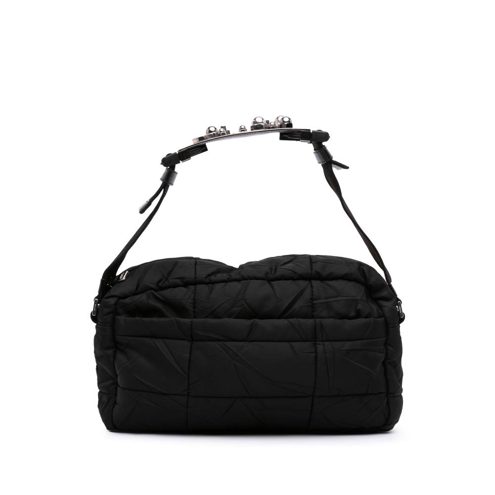 Prada B Prada Black Nylon Fabric Quilted Tessuto Messenger Bag Italy