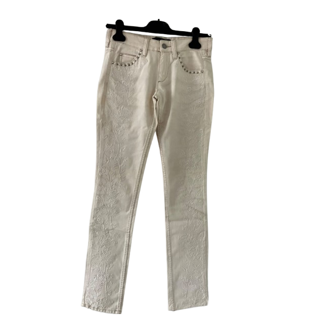 Isabel Marant Ecru embroidered jeans