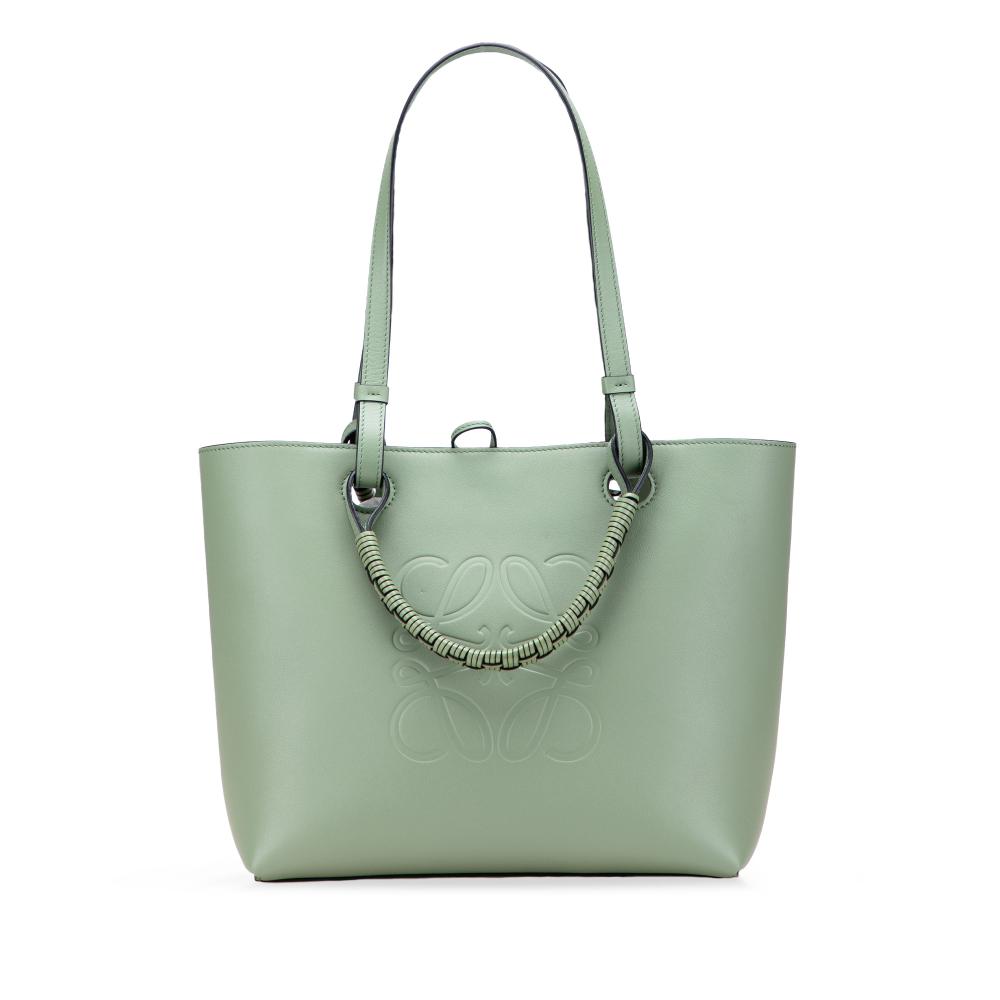 Loewe B LOEWE Green Mint Calf Leather Small Smooth skin Anagram Tote Spain