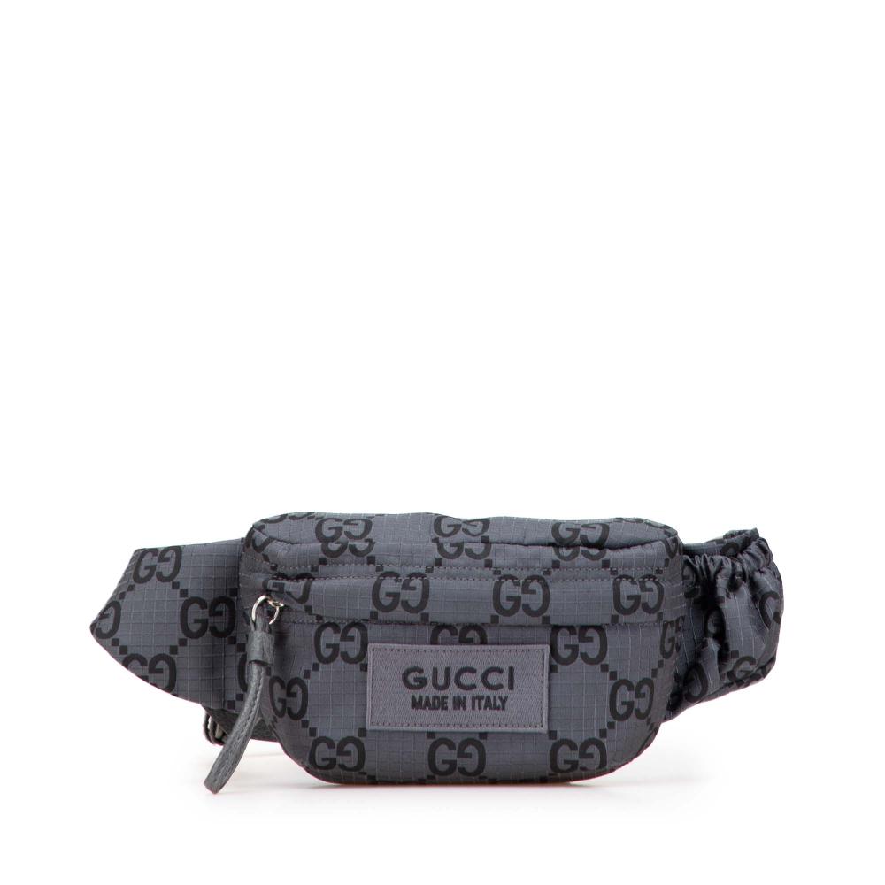 Gucci AB Gucci Gray Nylon Fabric GG Ripstop Belt Bag Italy