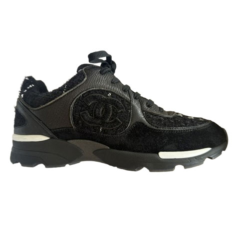 Chanel Black Tweed Sneaker